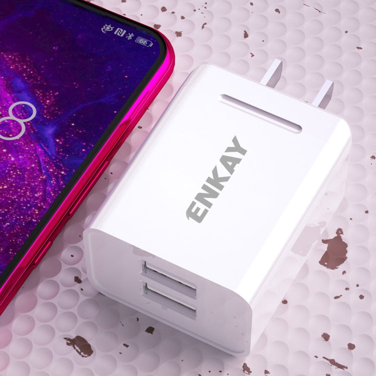 ENKAY Hat-Prince U008-1 10.5W 2.1A Dual USB Fast Charging Travel Charger Power Adapter, US Plug - USB Charger by ENKAY | Online Shopping UK | buy2fix