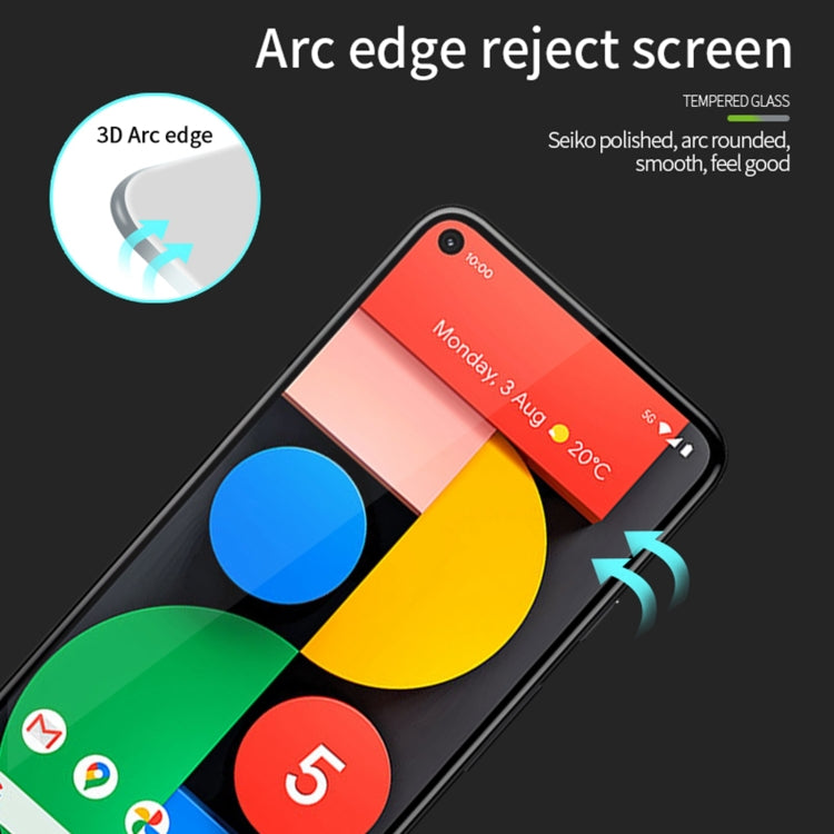For Google Pixel 5 PINWUYO 9H 3D Curved Full Screen Explosion-proof Tempered Glass Film(Black) - Google Tempered Glass by PINWUYO | Online Shopping UK | buy2fix