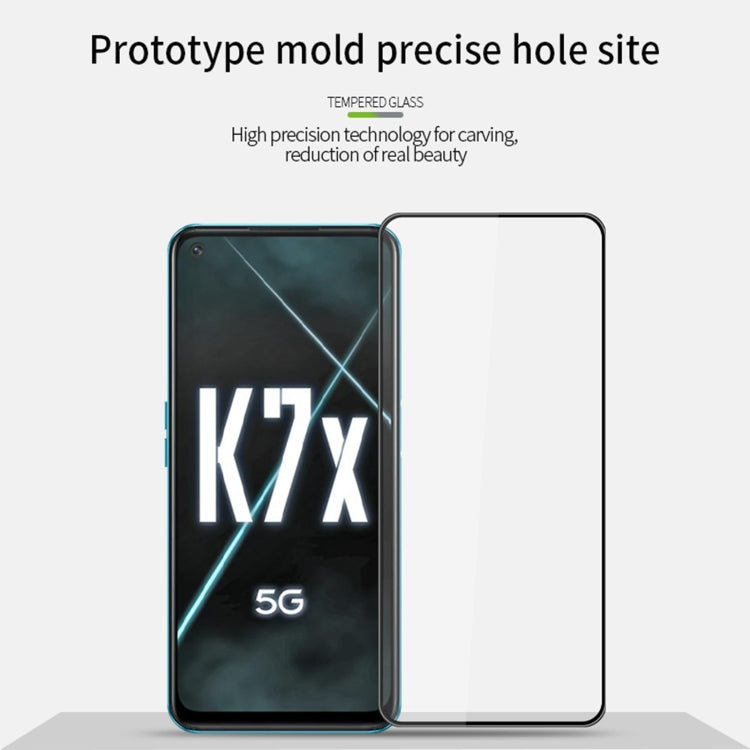 For OPPO K7x PINWUYO 9H 3D Curved Full Screen Explosion-proof Tempered Glass Film(Black) - OPPO Tempered Glass by PINWUYO | Online Shopping UK | buy2fix