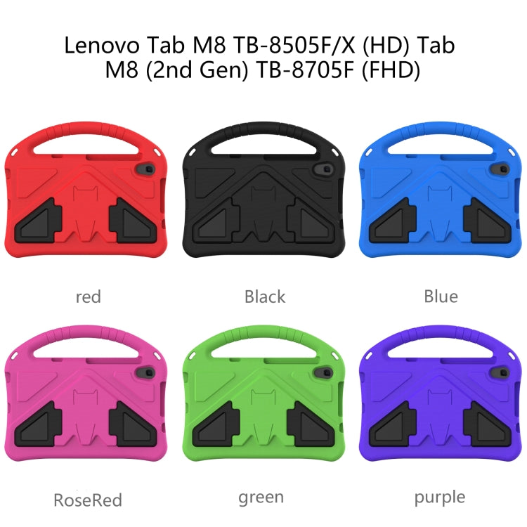 For Lenovo Tab M8 TB-8505F/X(HD)/8705 EVA Flat Anti Falling Protective Case Shell with Holder(Black) by buy2fix
