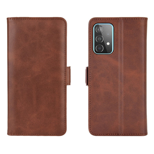 For Samsung Galaxy A52 5G / 4G Dual-side Magnetic Buckle Horizontal Flip Leather Case with Holder & Card Slots & Wallet(Brown) by buy2fix