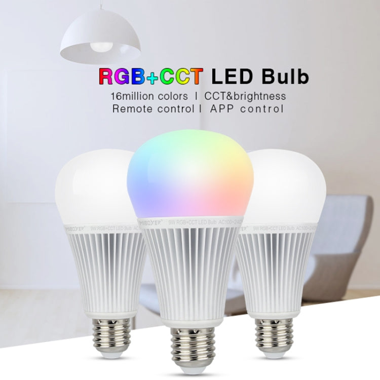 FUT012 E27 9W RGB + CCT LED Bulb Light 100V-240V Full Color Remote Control Smart Bulb WiFi 2.4G Wireless - Smart Light Bulbs by buy2fix | Online Shopping UK | buy2fix
