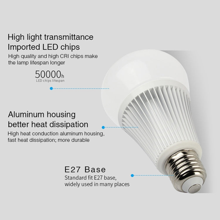 FUT012 E27 9W RGB + CCT LED Bulb Light 100V-240V Full Color Remote Control Smart Bulb WiFi 2.4G Wireless - Smart Light Bulbs by buy2fix | Online Shopping UK | buy2fix