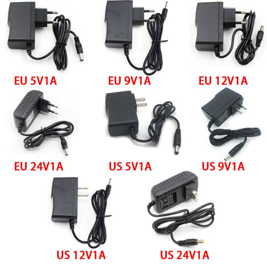 100-240V AC to DC Power Charger Adapter 5V 9V 12V 24V 1A 5.5mmx2.5mm (24V 1A EU Plug) - Power Supplies by buy2fix | Online Shopping UK | buy2fix