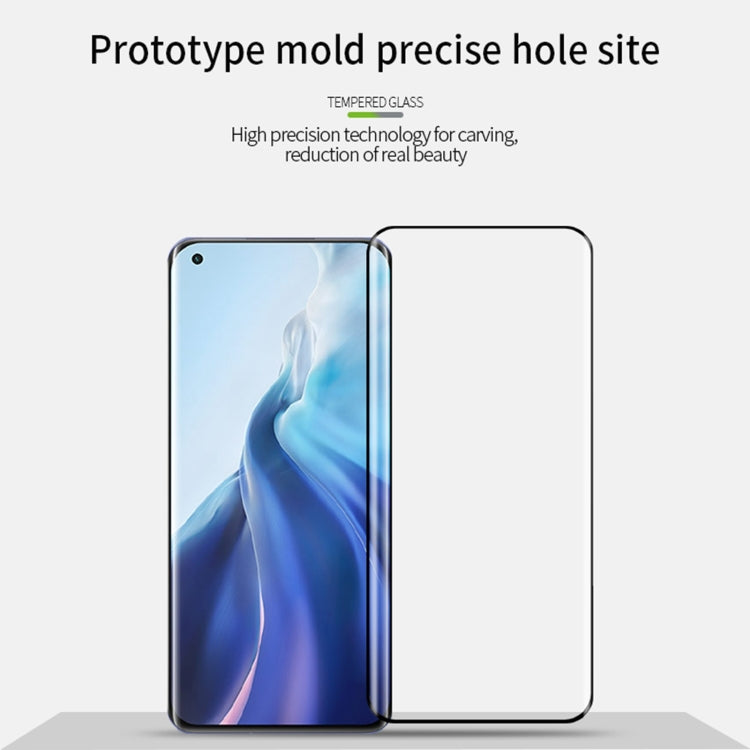 For Xiaomi Mi 11 PINWUYO 9H 3D Hot Bending Tempered Glass Film(Black) - by PINWUYO | Online Shopping UK | buy2fix