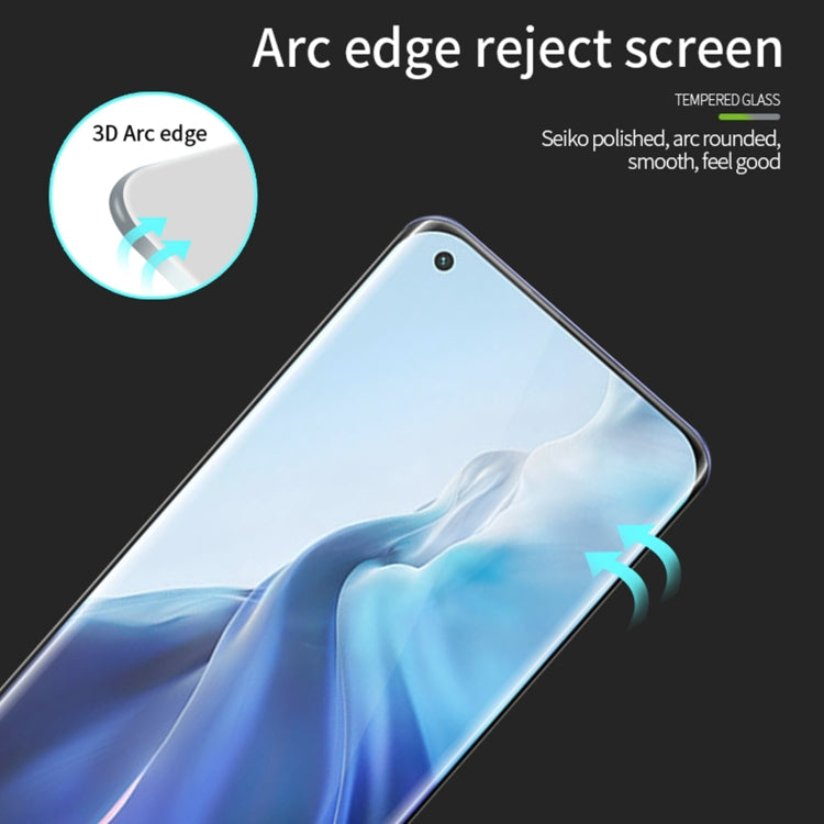 For Xiaomi Mi 11 PINWUYO 9H 3D Hot Bending Tempered Glass Film(Black) - by PINWUYO | Online Shopping UK | buy2fix