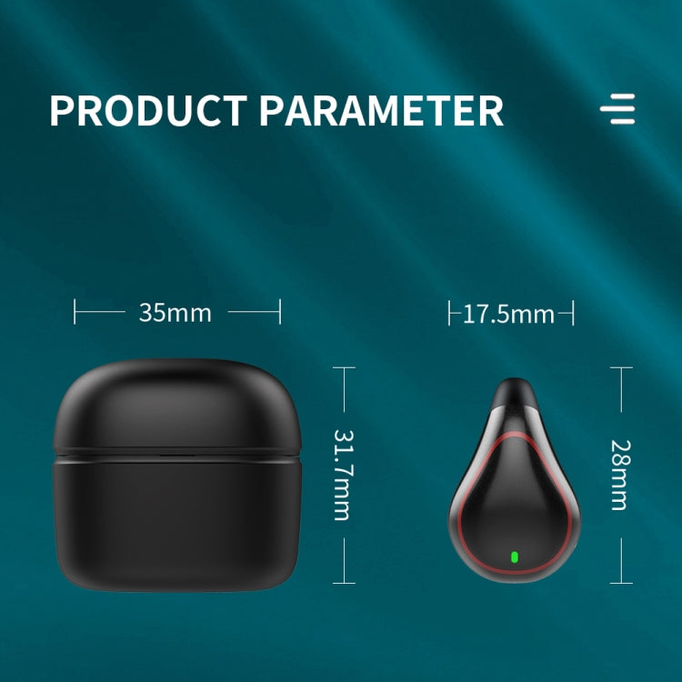 T25 Over-ear Bluetooth 5.0 Single-ear Invisible Wireless Earphone High Definition Call Super Long Standby Bone Conduction Earphone(White) by buy2fix