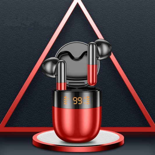 J28 TWS Wireless Bluetooth Earphones LED Digital Display HIFI Music Sport Earphone(Red) by buy2fix