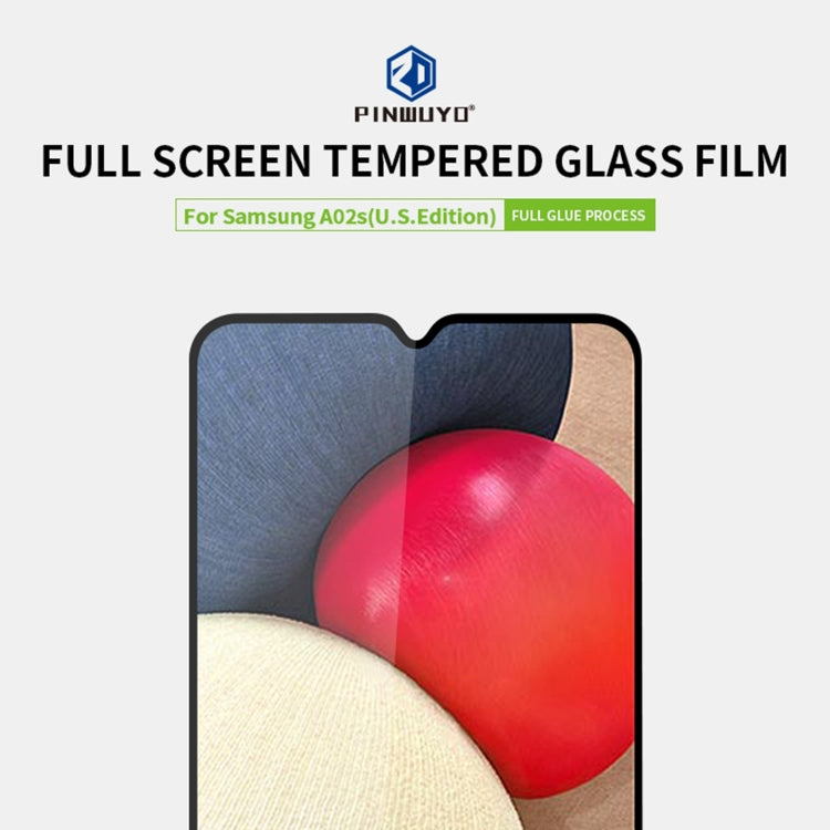 For Samsung Galaxy A02s (US Version) PINWUYO 9H 2.5D Full Screen Tempered Glass Film(Black) - Galaxy Tempered Glass by PINWUYO | Online Shopping UK | buy2fix