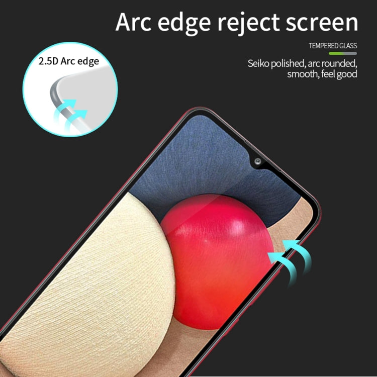 For Samsung Galaxy A02s (US Version) PINWUYO 9H 2.5D Full Screen Tempered Glass Film(Black) - Galaxy Tempered Glass by PINWUYO | Online Shopping UK | buy2fix