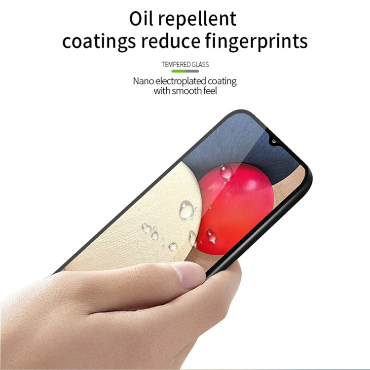 For Samsung Galaxy A02s (US Version) PINWUYO 9H 2.5D Full Screen Tempered Glass Film(Black) - Galaxy Tempered Glass by PINWUYO | Online Shopping UK | buy2fix