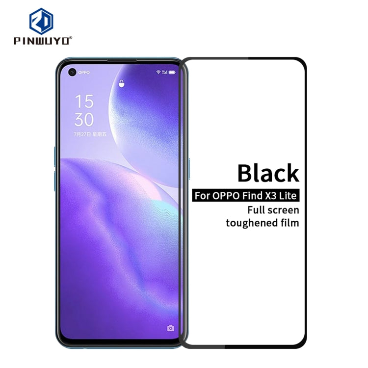 For OPPO Find X3 Lite PINWUYO 9H 2.5D Full Screen Tempered Glass Film(Black) - OPPO Tempered Glass by PINWUYO | Online Shopping UK | buy2fix