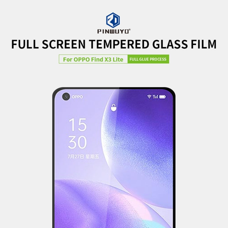For OPPO Find X3 Lite PINWUYO 9H 2.5D Full Screen Tempered Glass Film(Black) - OPPO Tempered Glass by PINWUYO | Online Shopping UK | buy2fix
