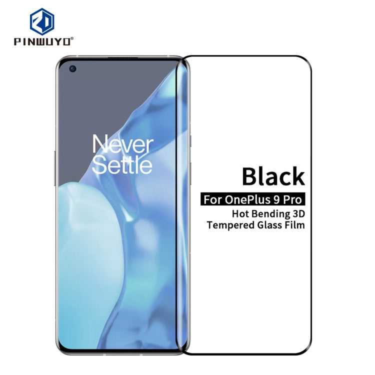 For OnePlus 9 Pro PINWUYO 9H 3D Hot Bending Tempered Glass Film(Black) - OnePlus Tempered Glass by PINWUYO | Online Shopping UK | buy2fix