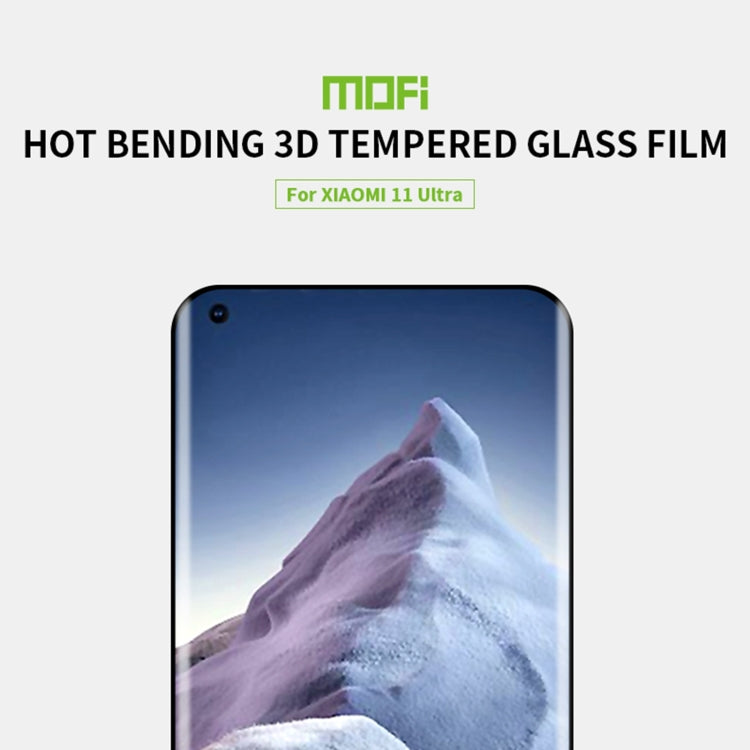 For Xiaomi Mi 11 Ultra MOFI 9H 3D Explosion Proof Thermal Bending Full Screen Covered Tempered Glass Film(Black) - by MOFI | Online Shopping UK | buy2fix