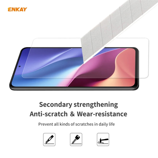 For Xiaomi Poco F3 2 PCS ENKAY Hat-Prince 0.26mm 9H 2.5D Curved Edge Tempered Glass Film by ENKAY
