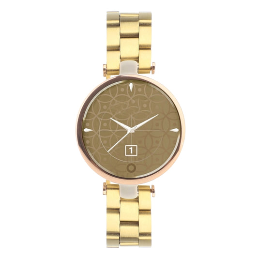 Stainless Steel Three Beads Hand Detachable Xiaoman Watch Band For Garmin Lily(Gold) by buy2fix