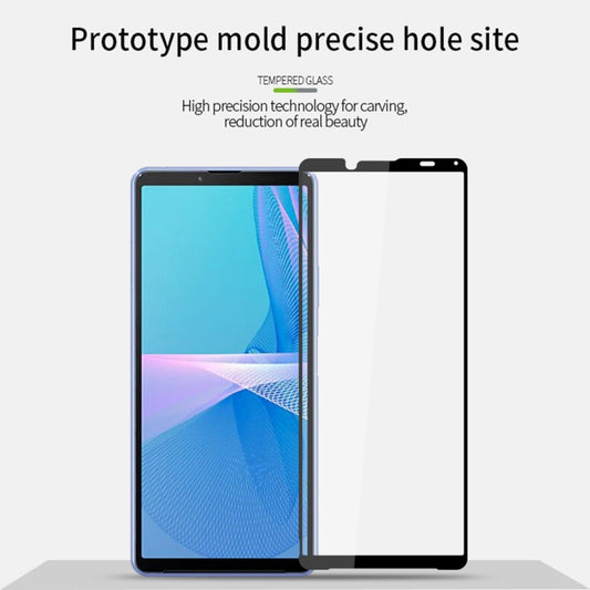 For Sony Xperia 10 III PINWUYO 9H 2.5D Full Screen Tempered Glass Film(Black) - Sony Tempered Glass by PINWUYO | Online Shopping UK | buy2fix