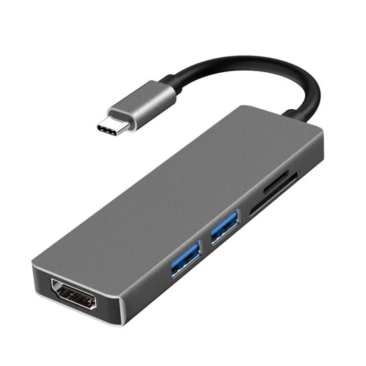 5 in 1 Type-c to HDMI + 2 x USB 3.0 + SD / TF Card Slot HUB Adapter - USB HUB by buy2fix | Online Shopping UK | buy2fix