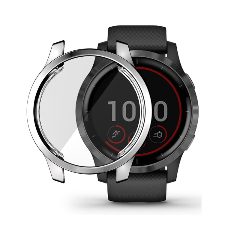 For Garmin Venu 2 45mm / Vivoactive 4 45mm ENKAY Hat-Prince Full Coverage Electroplate TPU Soft Case(Silver) - Watch Cases by ENKAY | Online Shopping UK | buy2fix