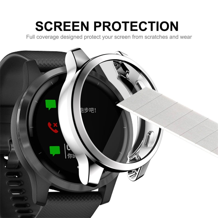 For Garmin Venu 2 45mm / Vivoactive 4 45mm ENKAY Hat-Prince Full Coverage Electroplate TPU Soft Case(Silver) - Watch Cases by ENKAY | Online Shopping UK | buy2fix