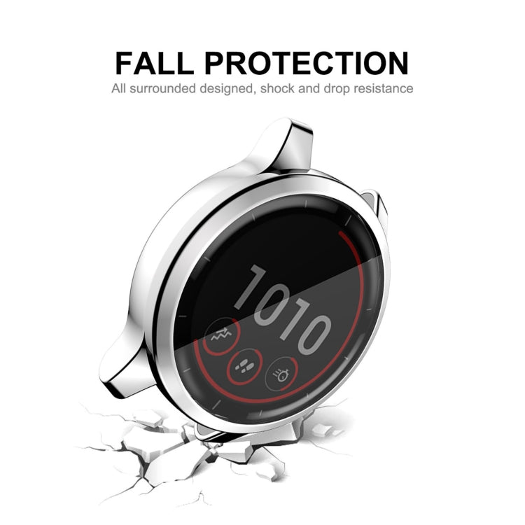 For Garmin Venu 2 45mm / Vivoactive 4 45mm ENKAY Hat-Prince Full Coverage Electroplate TPU Soft Case(Silver) - Watch Cases by ENKAY | Online Shopping UK | buy2fix