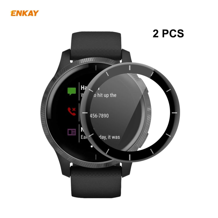 For Venu 2 / Vivoactive 4 45mm 2 PCS ENKAY Hat-Prince 3D Full Screen Soft PC Edge + PMMA HD Screen Protector Film - Screen Protector by ENKAY | Online Shopping UK | buy2fix
