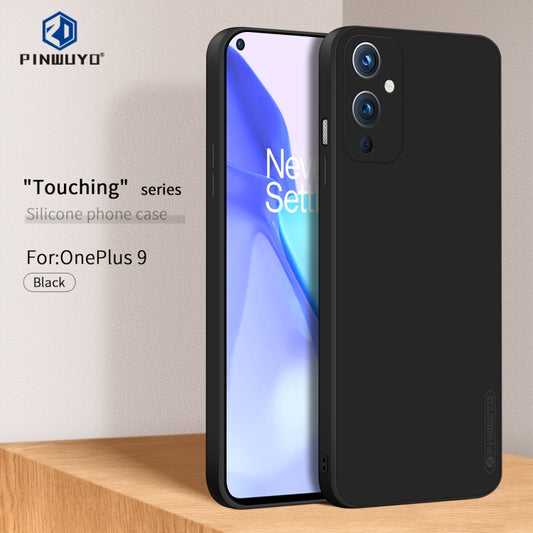 For OnePlus 9 PINWUYO Touching Series Liquid Silicone TPU Shockproof Case(Black) by PINWUYO