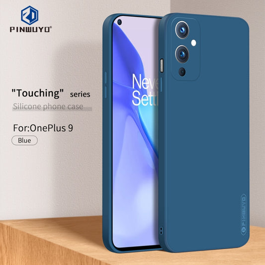 For OnePlus 9 PINWUYO Touching Series Liquid Silicone TPU Shockproof Case(Blue) by PINWUYO
