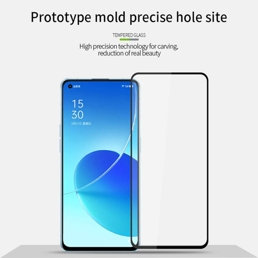 For OPPO Reno6 PINWUYO 9H 2.5D Full Screen Tempered Glass Film(Black) by PINWUYO