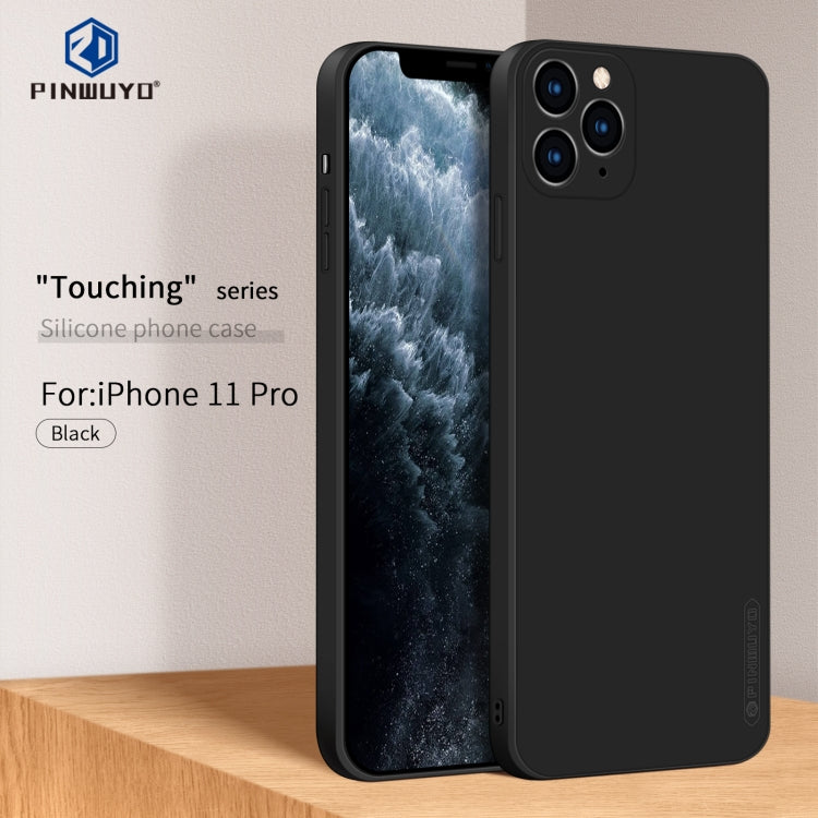 For iPhone 11 Pro PINWUYO Sense Series Liquid Silicone TPU Mobile Phone Case(Black) - iPhone 11 Pro Cases by PINWUYO | Online Shopping UK | buy2fix