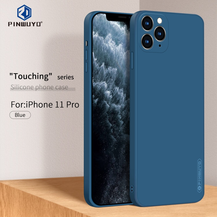For iPhone 11 Pro PINWUYO Sense Series Liquid Silicone TPU Mobile Phone Case(Blue) - iPhone 11 Pro Cases by PINWUYO | Online Shopping UK | buy2fix