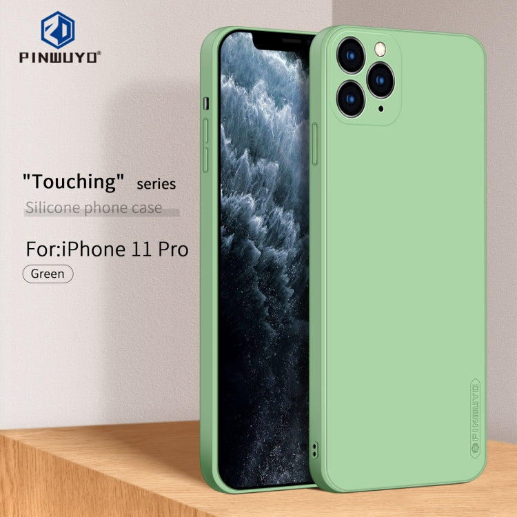 For iPhone 11 Pro PINWUYO Sense Series Liquid Silicone TPU Mobile Phone Case(Green) - iPhone 11 Pro Cases by PINWUYO | Online Shopping UK | buy2fix