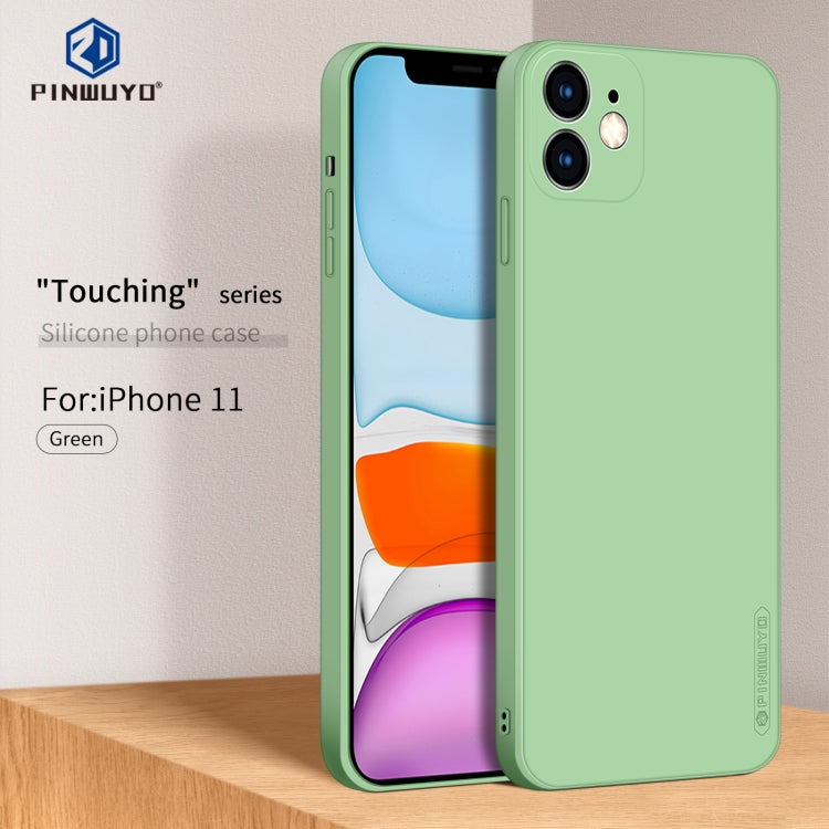 For iPhone 11 PINWUYO Sense Series Liquid Silicone TPU Mobile Phone Case (Green) - iPhone 11 Cases by PINWUYO | Online Shopping UK | buy2fix