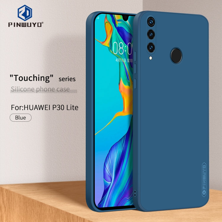 For Huawei P30 lite / Nova 4e PINWUYO Sense Series Liquid Silicone TPU Mobile Phone Case(Blue) - Huawei Cases by PINWUYO | Online Shopping UK | buy2fix