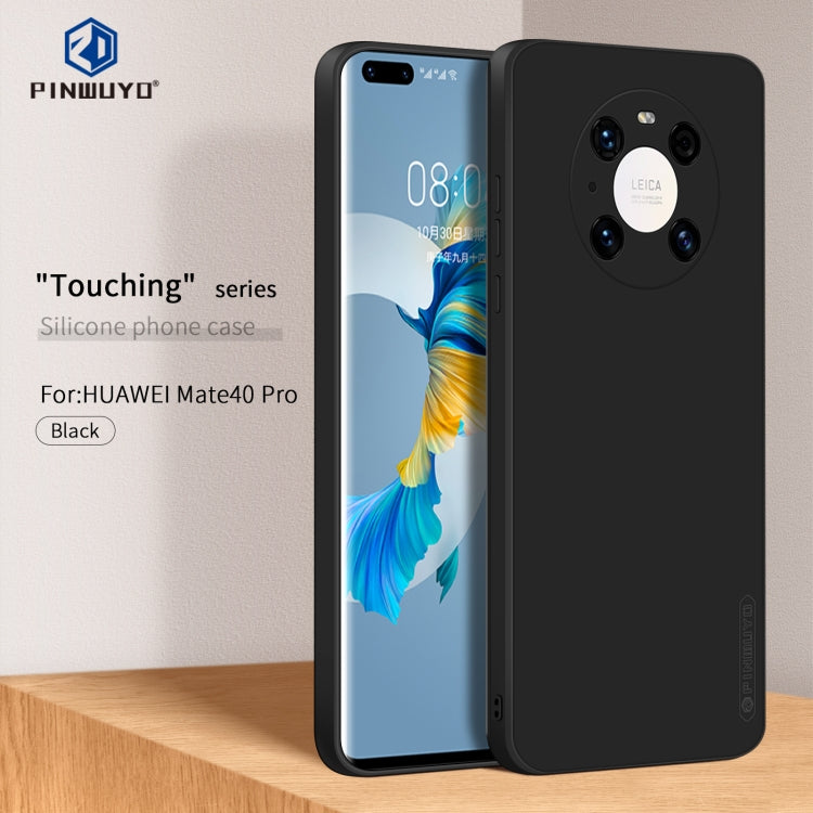 For Huawei Mate 40 Pro PINWUYO Sense Series Liquid Silicone TPU Mobile Phone Case(Black) - Huawei Cases by PINWUYO | Online Shopping UK | buy2fix