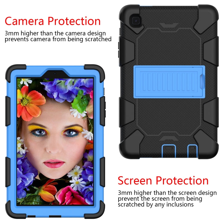 For Samsung Galaxy Tab A7 Lite T220 / T225 Two-Color Robot Shockproof Silicone + PC Protective Case with Holder(Black+Blue) - Tab A7 Lite T220 / T225 by buy2fix | Online Shopping UK | buy2fix