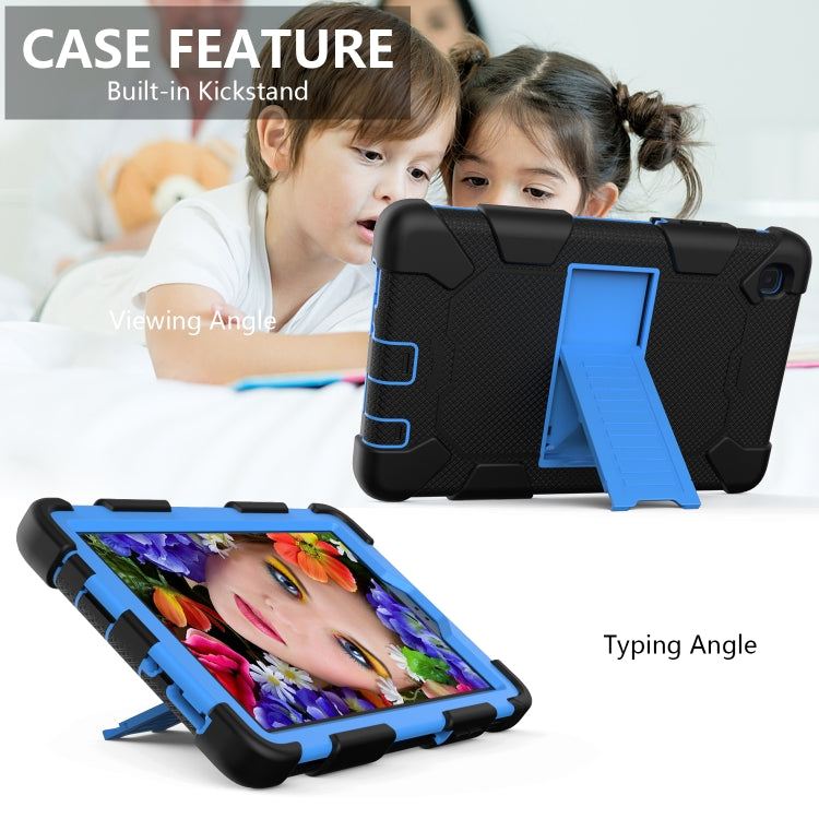 For Samsung Galaxy Tab A7 Lite T220 / T225 Two-Color Robot Shockproof Silicone + PC Protective Case with Holder(Black+Blue) - Tab A7 Lite T220 / T225 by buy2fix | Online Shopping UK | buy2fix