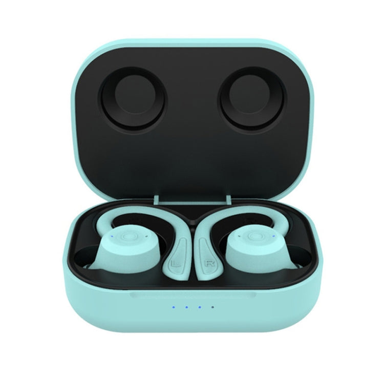 T20 TWS Bluetooth Hooks Wireless Sports Headphones with Charging Box IPX6 Waterproof Noise-cancelling Earphones(Blue) - Bluetooth Earphone by buy2fix | Online Shopping UK | buy2fix