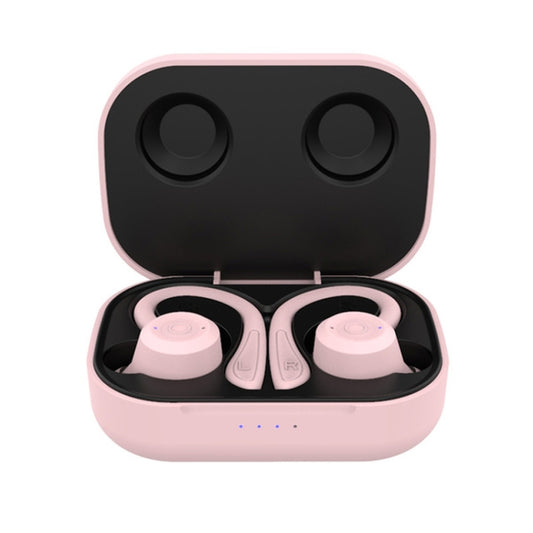T20 TWS Bluetooth Hooks Wireless Sports Headphones with Charging Box IPX6 Waterproof Noise-cancelling Earphones(Pink) by buy2fix
