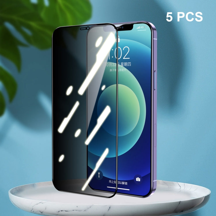 For iPhone 12 mini 5pcs ENKAY Hat-Prince Full Coverage 28 Degree Privacy Screen Protector Anti-spy Tempered Glass Film - iPhone 12 mini Tempered Glass by ENKAY | Online Shopping UK | buy2fix