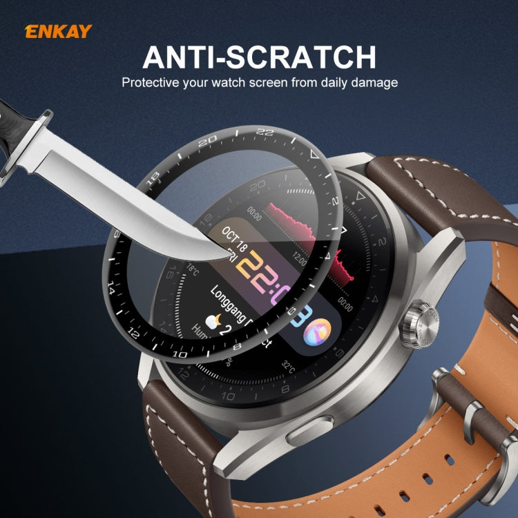 2 PCS For Huawei WATCH 3 Pro 48mm ENKAY Hat-Prince 3D Full Coverage Soft PC Edge + PMMA HD Screen Protector Film by ENKAY