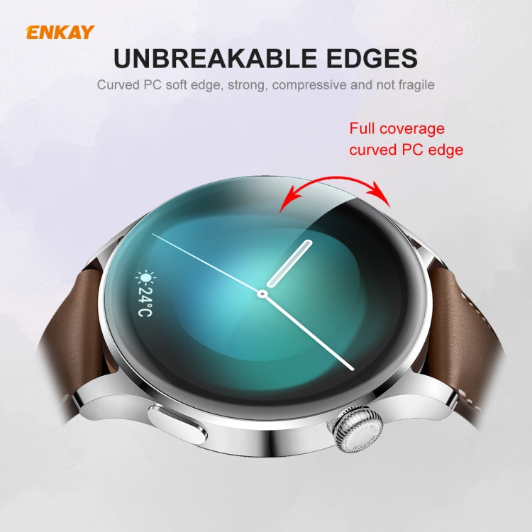 2 PCS For Huawei WATCH 3 46mm ENKAY Hat-Prince 3D Full Coverage Soft PC Edge + PMMA HD Screen Protector Film - Screen Protector by ENKAY | Online Shopping UK | buy2fix