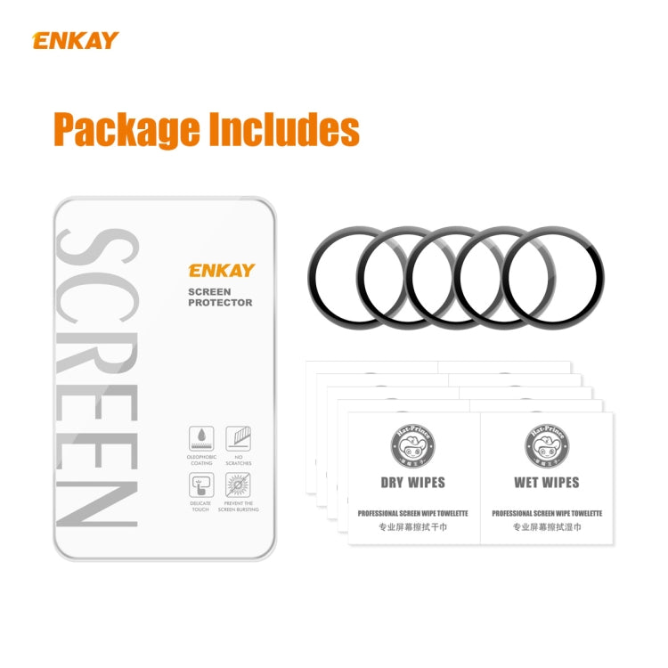 5 PCS For Huawei WATCH 3 46mm ENKAY Hat-Prince 3D Full Coverage Soft PC Edge + PMMA HD Screen Protector Film - Screen Protector by ENKAY | Online Shopping UK | buy2fix