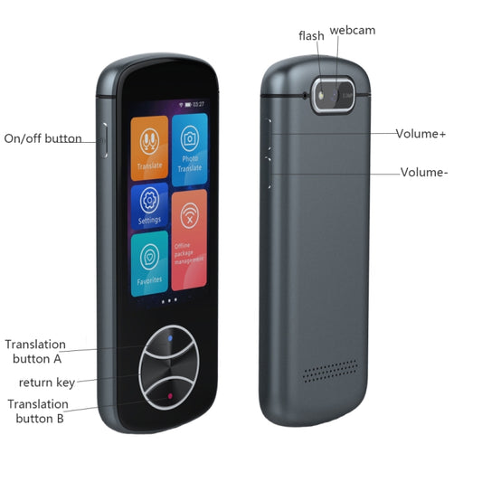 V10 3.0 inch Touch Screen Smart Translator 107 Languages with Offline Translation / Photo Translation(Gray) by buy2fix