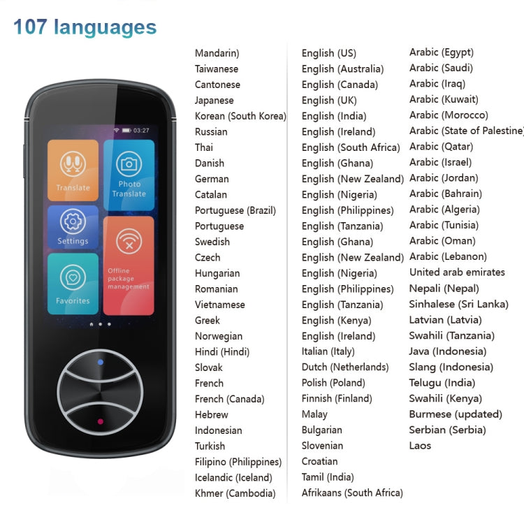 V10 3.0 inch Touch Screen Smart Translator 107 Languages with Offline Translation / Photo Translation(Gray) - by buy2fix | Online Shopping UK | buy2fix