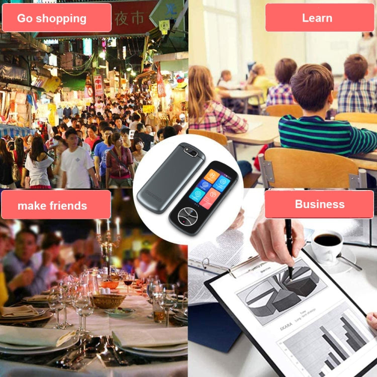 V10 3.0 inch Touch Screen Smart Translator 107 Languages with Offline Translation / Photo Translation(Gray) - by buy2fix | Online Shopping UK | buy2fix