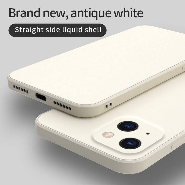 For iPhone 13 Pro Max Solid Color Cube Straight Edge Liquid Silicone Case (White) - iPhone 13 Pro Max Cases by buy2fix | Online Shopping UK | buy2fix