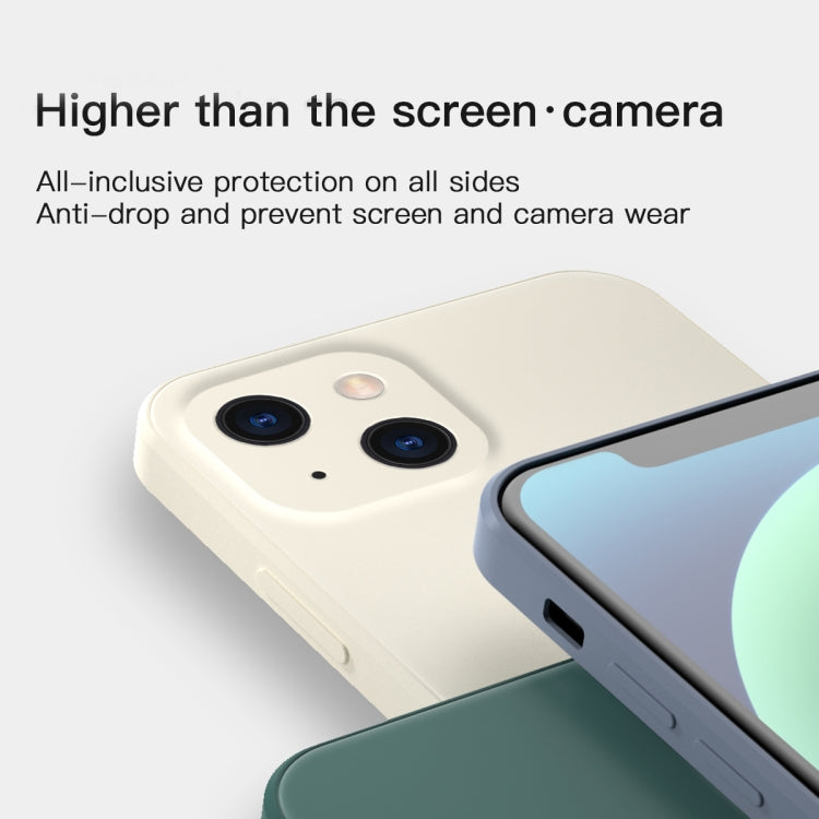 For iPhone 13 Pro Max Solid Color Cube Straight Edge Liquid Silicone Case (White) - iPhone 13 Pro Max Cases by buy2fix | Online Shopping UK | buy2fix