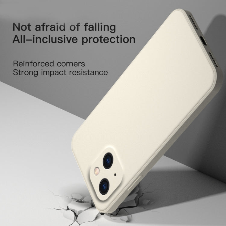 For iPhone 13 Pro Max Solid Color Cube Straight Edge Liquid Silicone Case (White) - iPhone 13 Pro Max Cases by buy2fix | Online Shopping UK | buy2fix